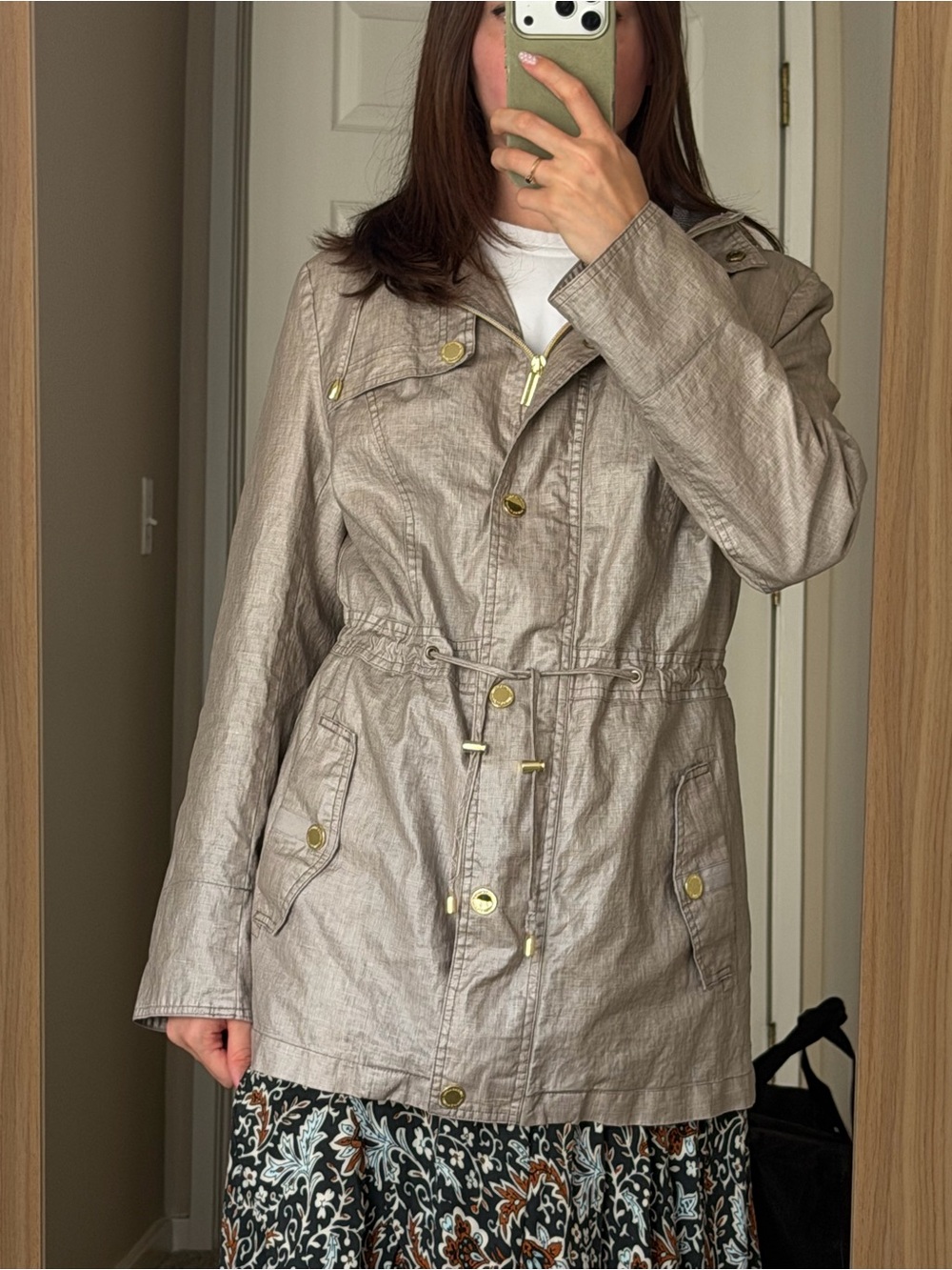 Johnston & Murphy Metallic Taupe Utility Anorak Jacket
